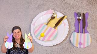 DIY Bunny Cutlery Pockets / Bunny Cutlery Holders Sewing Pattern / Easter Table Decor