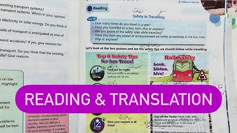 Class 7 English unit 3 D Safety in Travelling | Reading & Translation | new syllabus 2023
