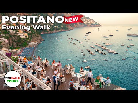 Positano, Italy Evening Walk - Amalfi Coast - 4K60fps with Captions - Prowalk Tours