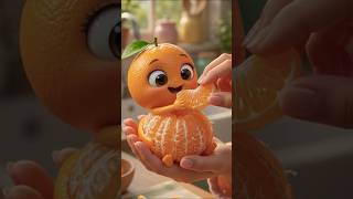 She Fed an Orange-TO an Orange!🍊 #ai #shorts #aivideo #aianimation #orange #cute #shortsfeed #viral