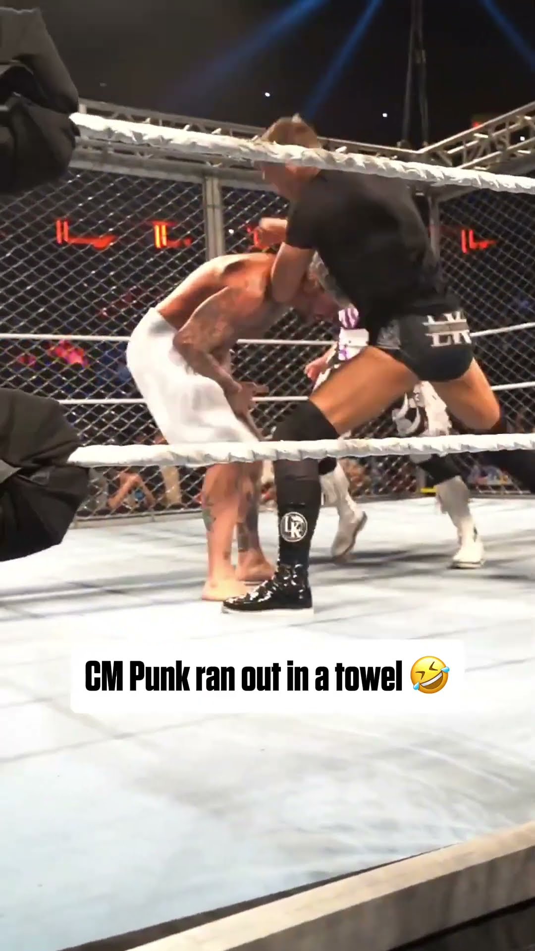 CM Punk came out to help Damian Priest in a towel ? (via @WWE/X)