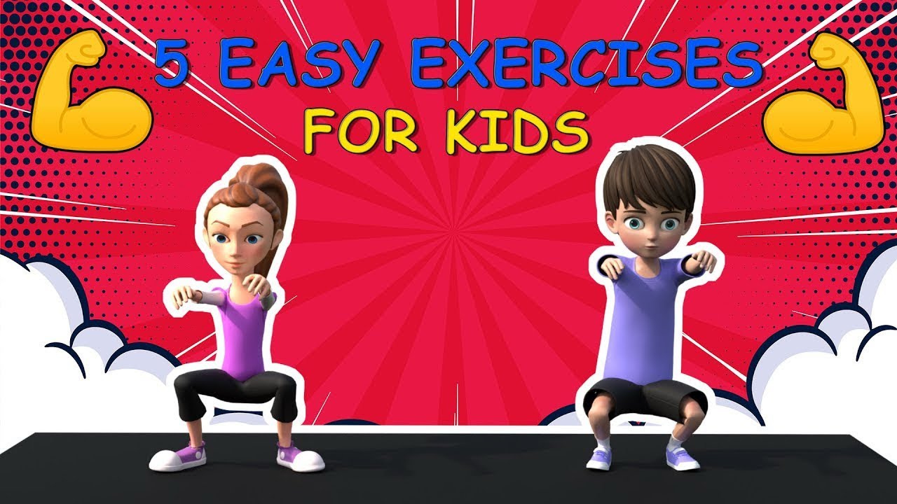 5 Easy Exercises for Kids | Fun Daily Workout at Home - YouTube