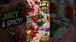 🔥BBQ: Amazing Meat Roll Recipe 🤤 | Outdoor Cooking Magic #Shorts