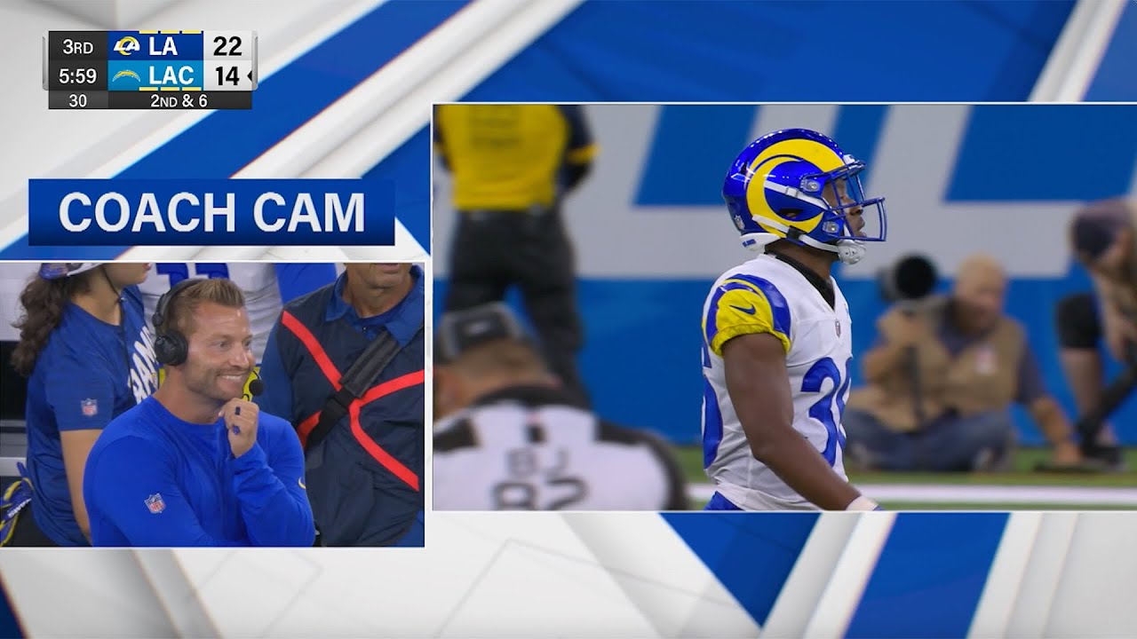 Coach Cam | Rams Head Coach Sean McVay In-Game Interview Against The  Chargers - YouTube