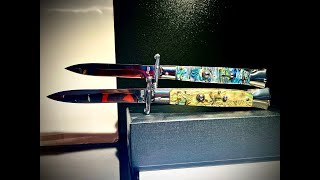 9" & 10" AKC World Abalone Swinguard Automatic Knife Comparison Real or Fake?