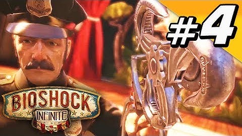 BioShock: Infinite Walkthrough Part 4 - Scary Fireman enemy & BRUTAL Sky Hook Kills!