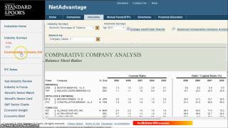 How to Find and Download S&P Industry Survey Data in Net Advantage