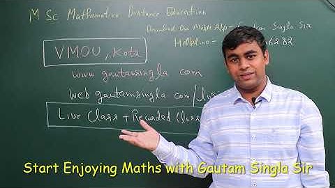 VMOU M.Sc. Mathematics Online Coaching on Mobile App Gautam Singla Sir