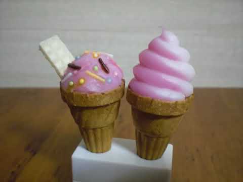 ソフトクリーム形お菓子作成　Making soft ice cream candy