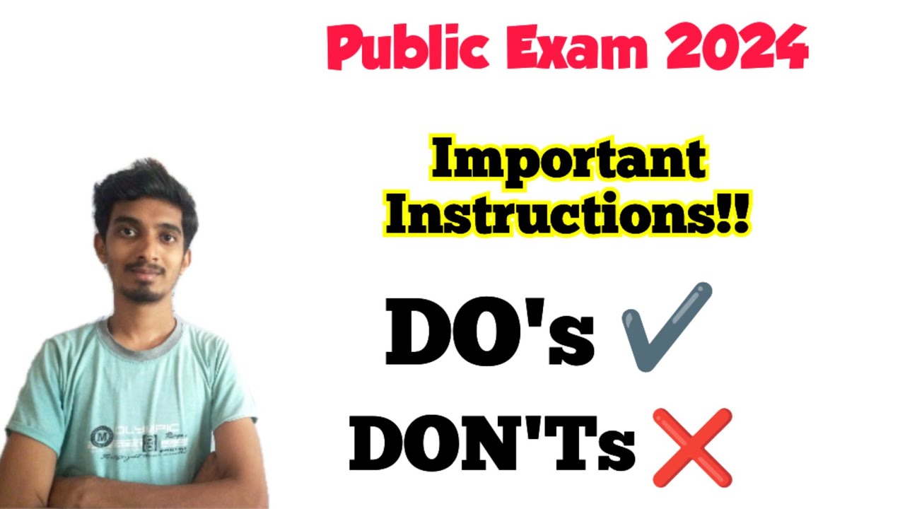 12th Public Exam 2024|Final Important Instructions|DO's & DONT's in ...