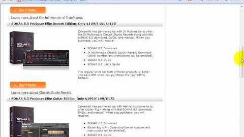 01-02. Introduction to Sonar 8 : Version Options