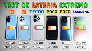 Redmi Note 12 vs Redmi Note 11, Spark 10 Pro, Galaxy A34, Poco M4 Pro, M5s 🔋 TEST DE BATERIA EXTREMO