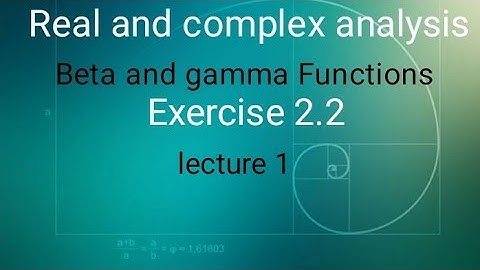 Real and complex analysis Ex 2.2(lecture 1) Ba/ Bsc 6th sem