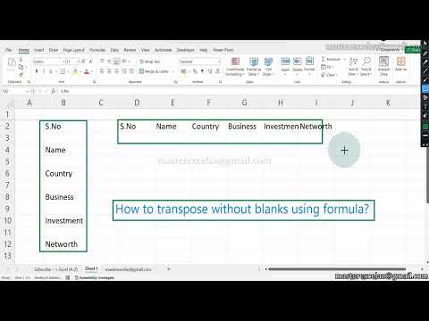 How to transpose data WITHOUT BLANKS using formula | MS Excel Tips & Tricks