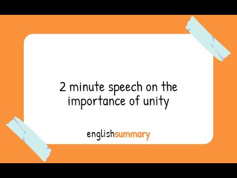 2 minute speech on unity