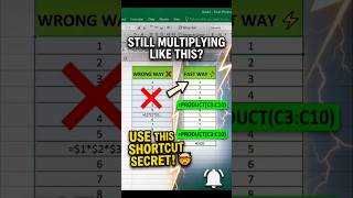 Excel Secrets:Part 49 ⚡Stop Multiplying Like This! ❌#shorts #shortvideo #shortsfeed #education#vr