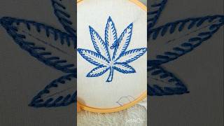 Leaf Art 🎨 #handembroidery #leaves#aariwork#threadwork #needl#flowers#diy #beginnersstitch#creative
