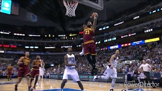 Lebron James two handed dunk. Mavericks vs Cavs.