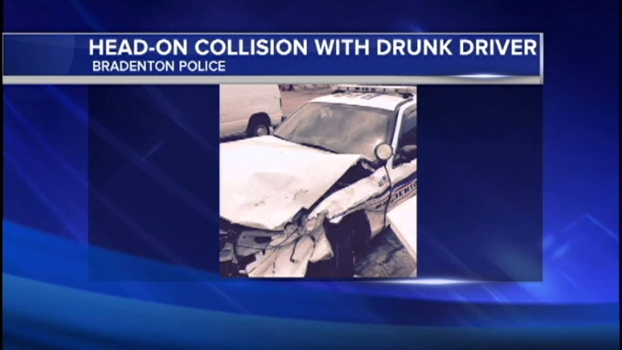 SNN: Drunk Driver Slams Head-on into a Police Car in Bradenton - YouTube