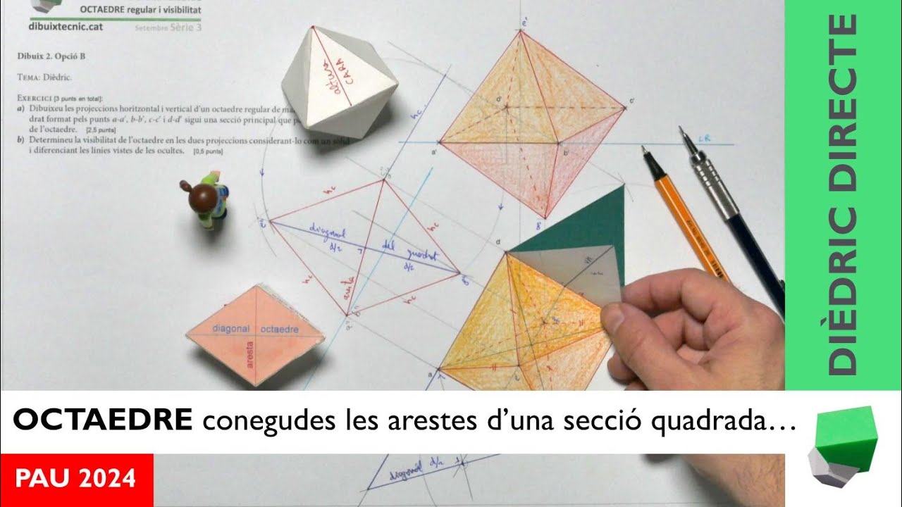 2024 📐🔷 Com dibuixar un octaedre pas a pas? 🧠🔍 PAU 2024 - Dièdric directe ✅