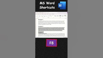How to Extended Selection Mode in MS Word documents using Keyboard Shortcut
