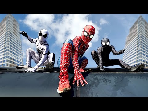 TEAM SPIDER-MAN IN REAL LIFE || Mansion Battle Story ( Nerf Gun War , Parkour , Swimming ... )