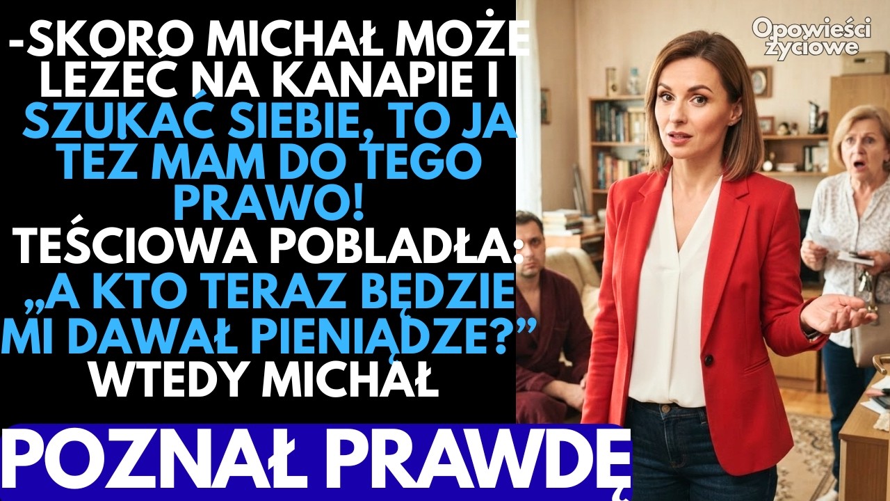Stałam na środku przedpokoju, a moja teściowa w puchowej kurtce wielkiej jak balon wrzeszczała, że ma chore serce i że jutro musi mieć na koncie 2500 złotych. „Jesteś jego żoną, więc teraz ty...