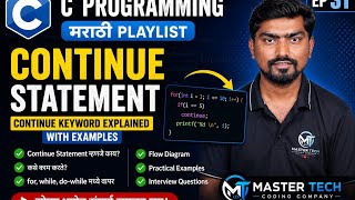 Continue Statement in C Programming | Continue Keyword Explained with Examples | Marathi | Ep 31