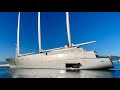 Sailing Yacht A, the spectacular 142.81m Nobiskrug built sailing yacht docking in Gibraltar