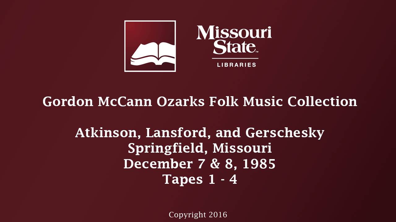 springfield 1903a4 McCann: Atkinson, Lansford, & Gershesky, December 7 & 8, 1985