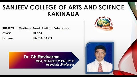 III BBA VI SEM MSME Mgt Unit 4 Part 1