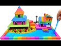 DIY Miniature Kinetic Sand House | Making Villa House has Pool with Kinetic Sand, Slime ASMR ​#119