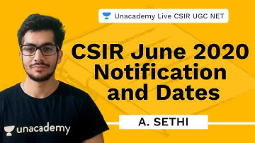 CSIR June 2020 Exam Notification and Update | A. Sethi