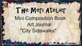 Mini Composition Book Art Journal, City Sidewalks