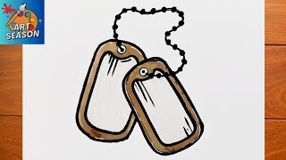 How to Draw an Army Dog Tags Step by Step
