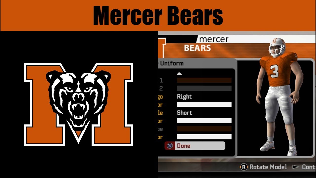 Mercer Bears - Create A School - NCAA Football 06 - YouTube