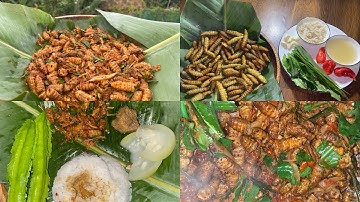 Crispy Silkworm Naga Style | Traditional Naga Delicacy with Bamboo Shoots & King Chilli