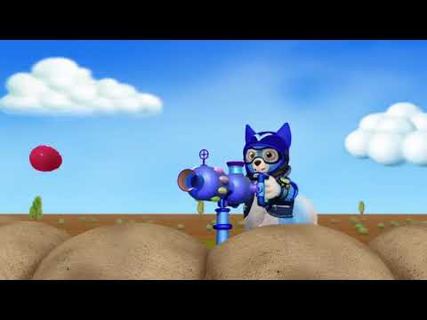 Special Agent Oso Make Way Through Obstacles France Wolfie Water Balloons Finish Line Course 