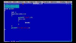Break statement in c : Simple Demo Program.