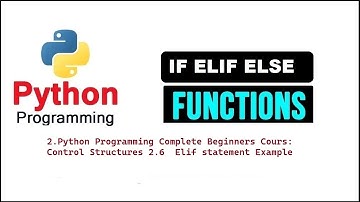 2.Python Programming Complete Beginners Cours: Control Structures 2.6  Elif statement Example