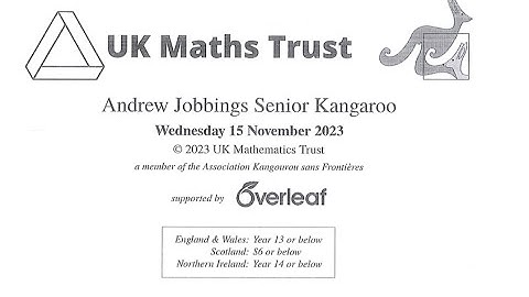 UKMT Senior Kangaroo 2023