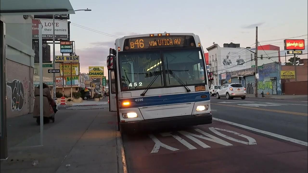 2009 Orion VII B46 4596 leaving Utica Avenue between Midwood Street