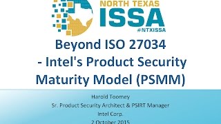 Beyond ISO 27034 - Intel's Product Security Maturity Model (PSIMM)