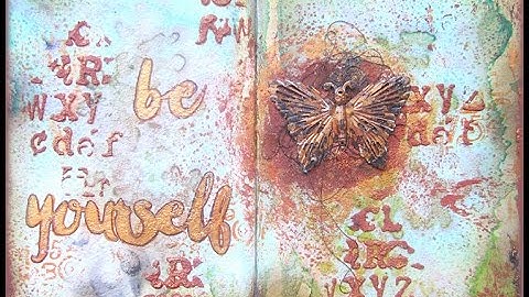 Rusted Art Journaling Page- Salt technique and Rust Finnabair paste by KerenTamir