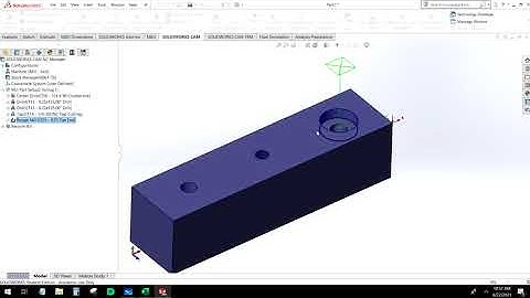 SOLIDWORKS CAM: BASIC HOLES, DRILL, TAP, COUNTERBORE