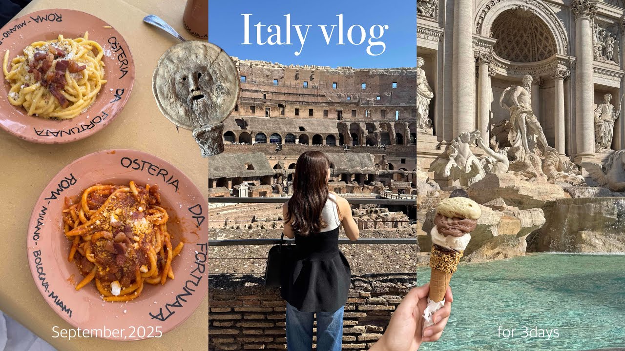 【イタリアvlog】新婚旅行inローマ⛲️/定番スポット巡り🍨/トレビの泉/バチカン市国/コロッセオetc...