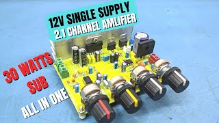 2.1 Amplifier.🌟🌟 12V Single Supply 🌟🌟