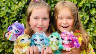 We Found Unicorn Babies on our Backyard! Sisters Play Toys