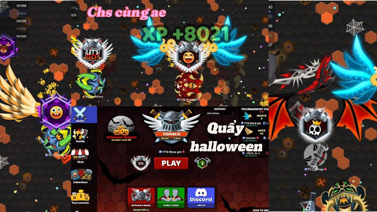 Evowars.io Quẩy update halloween cùng ae !! Review acc 𝒦𝕖𝝅 𝓒𝔘te👑 cánh tháng 3M1 FFa siêu vip