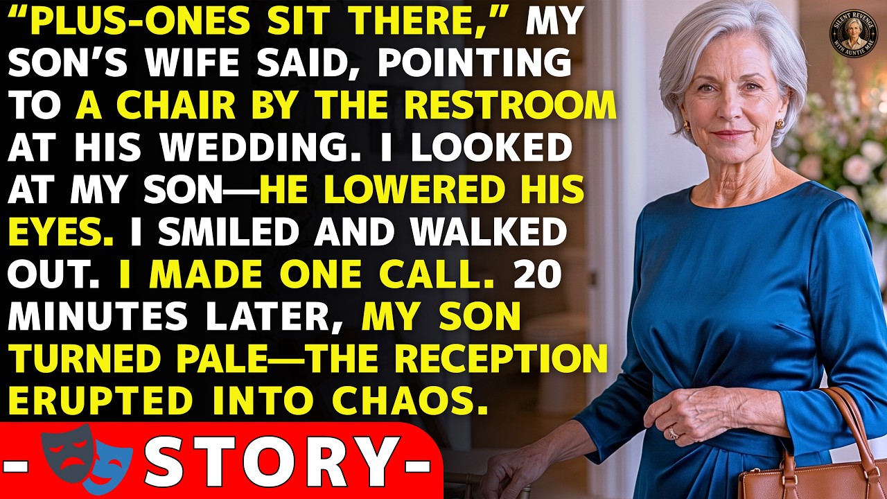 At my son’s wedding, my daughter-in-law walked me past the family table and pointed to a folding chair beside the restroom. “Plus ones sit there,” she said. I looked at my son, waiting for him to...
